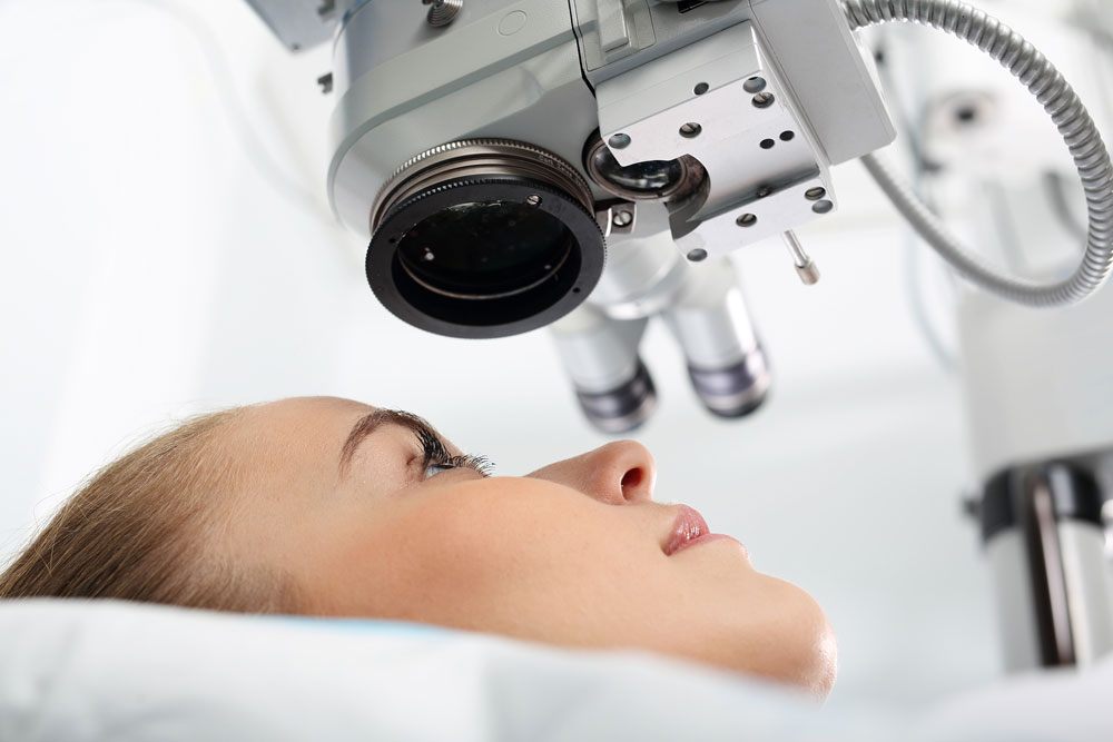 Woman receiving Laser Vision Correction