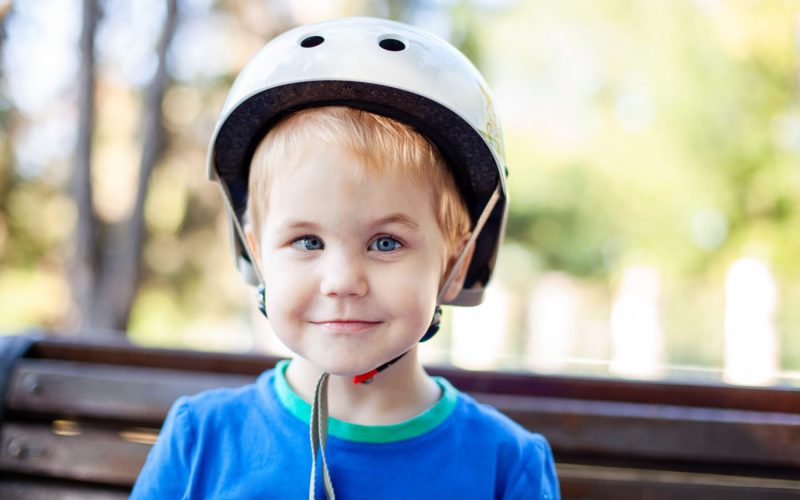 Little boy with crossed eyes