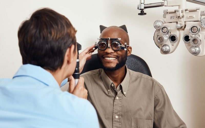 Man getting his vision checked